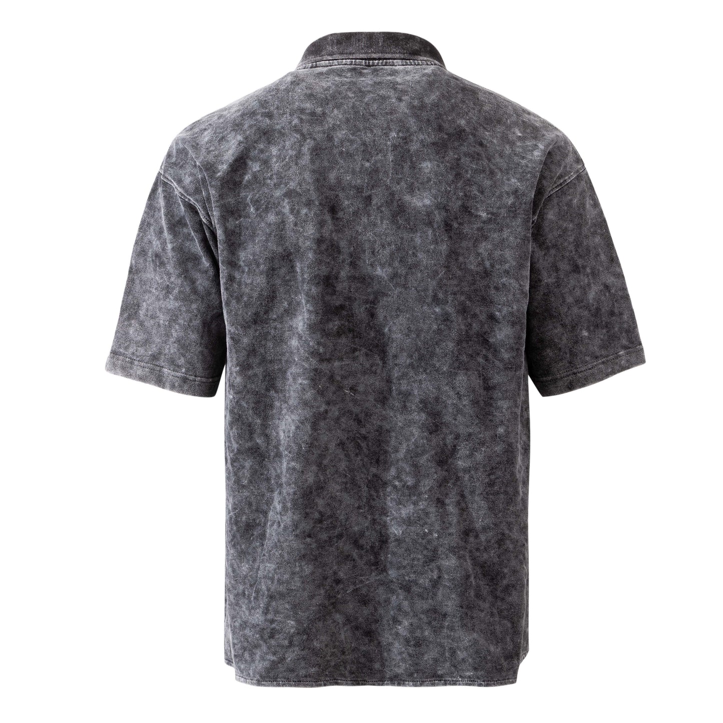 Acidwashed Drop Shoulder Zipper Jacket with Pockets