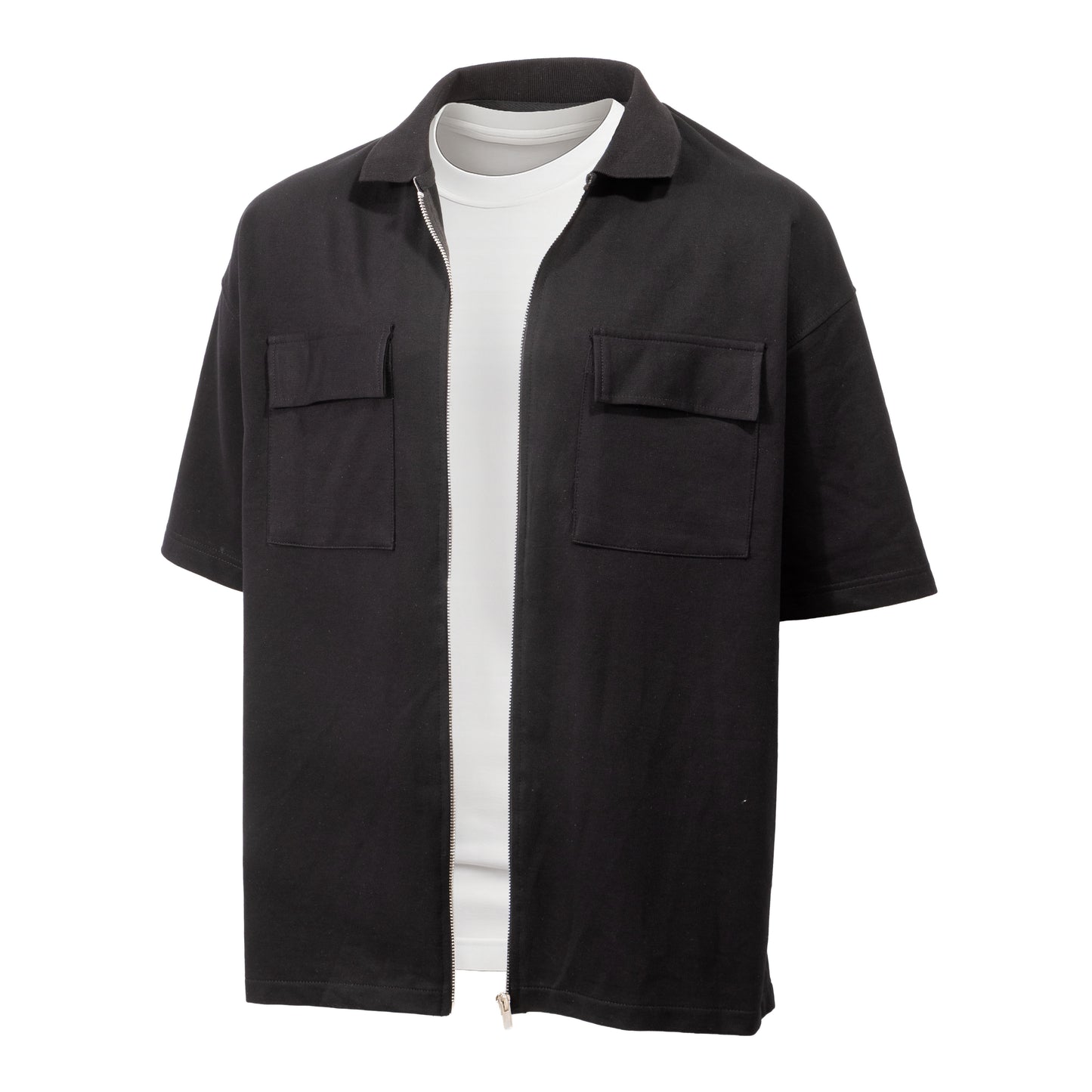 Drop Shoulder Zipper Jacket with Pockets