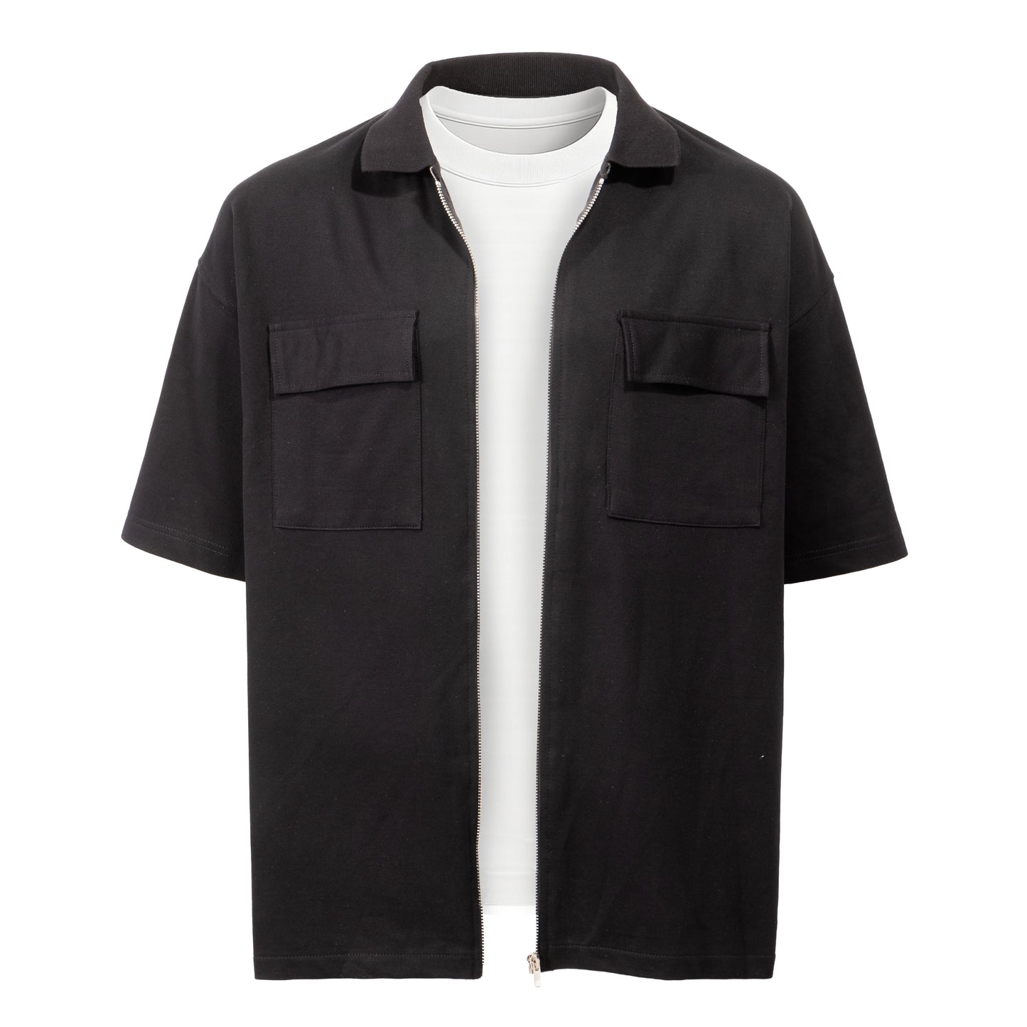 Drop Shoulder Zipper Jacket with Pockets